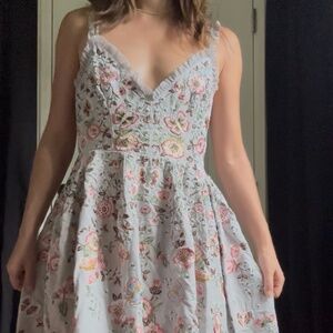 Embroidered Floral Needle and Thread Dress
